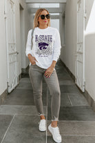 KANSAS STATE WILDCATS WILD GAME BOYFRIEND FIT LONG SLEEVE TEE