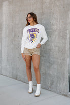 MINNESOTA VIKINGS PUSHING THE LIMIT BOYFRIEND FIT LONG SLEEVE TEE