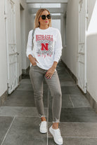 NEBRASKA CORNHUSKERS WILD GAME BOYFRIEND FIT LONG SLEEVE TEE