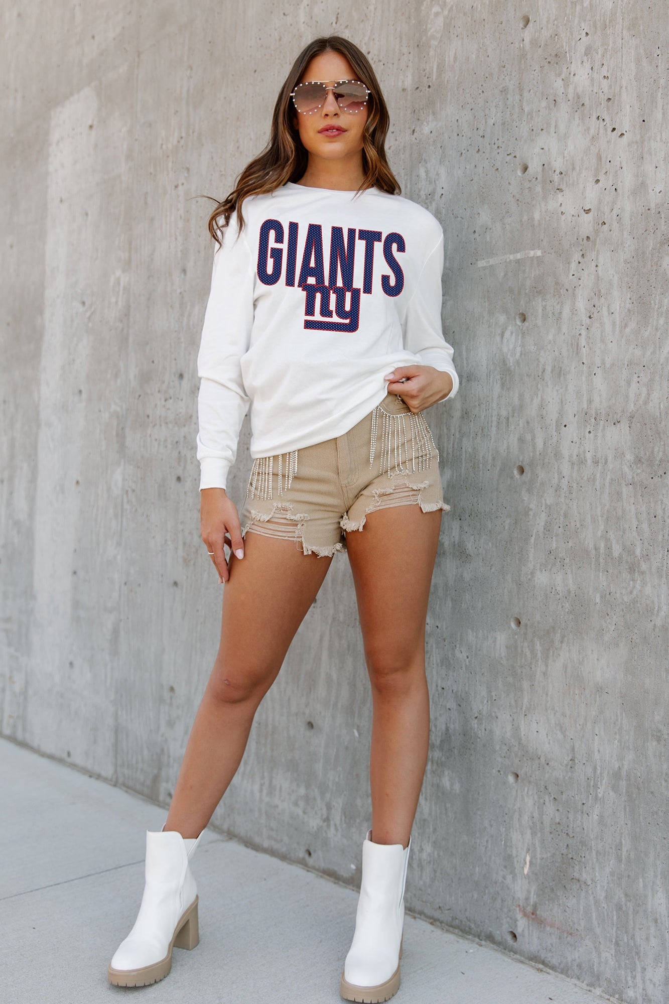 NEW YORK GIANTS NO TIMEOUTS FADED WASH PULLOVER – GAMEDAY COUTURE