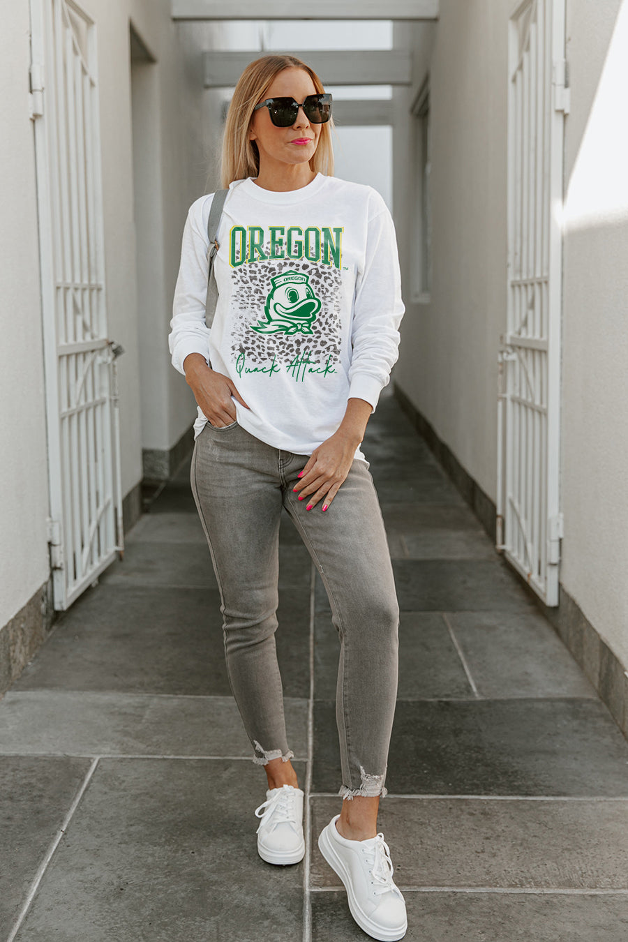 OREGON DUCKS WILD GAME BOYFRIEND FIT LONG SLEEVE TEE