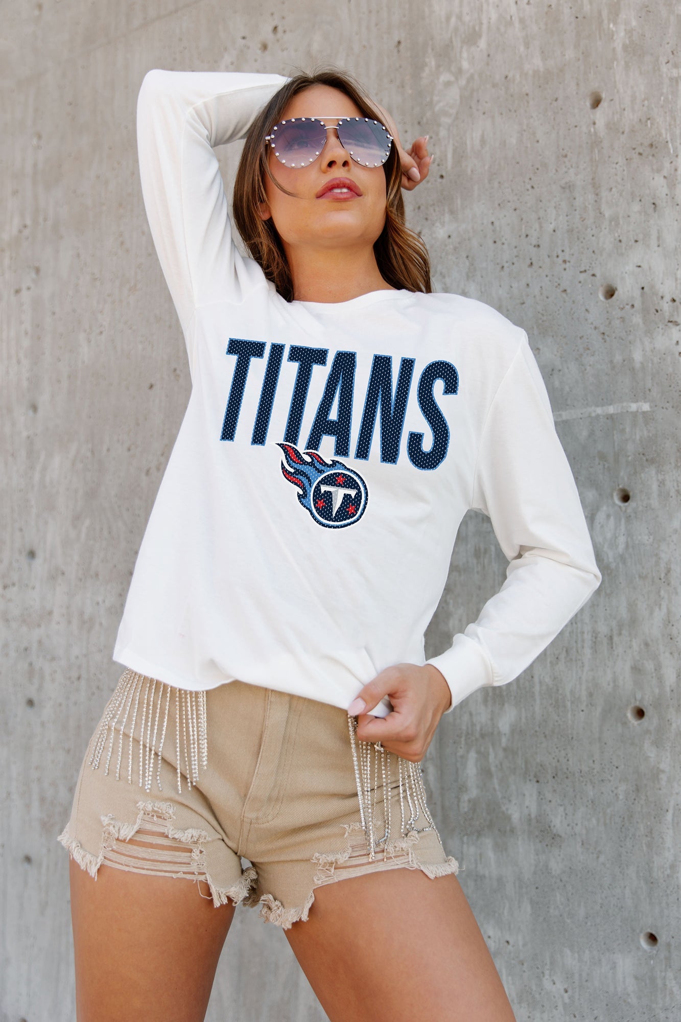 TENNESSEE TITANS ALWAYS READY BOYFRIEND FIT LONG SLEEVE TEE