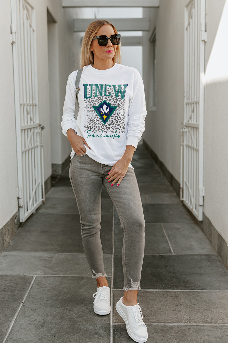 UNC WILMINGTON SEAHAWKS WILD GAME BOYFRIEND FIT LONG SLEEVE TEE