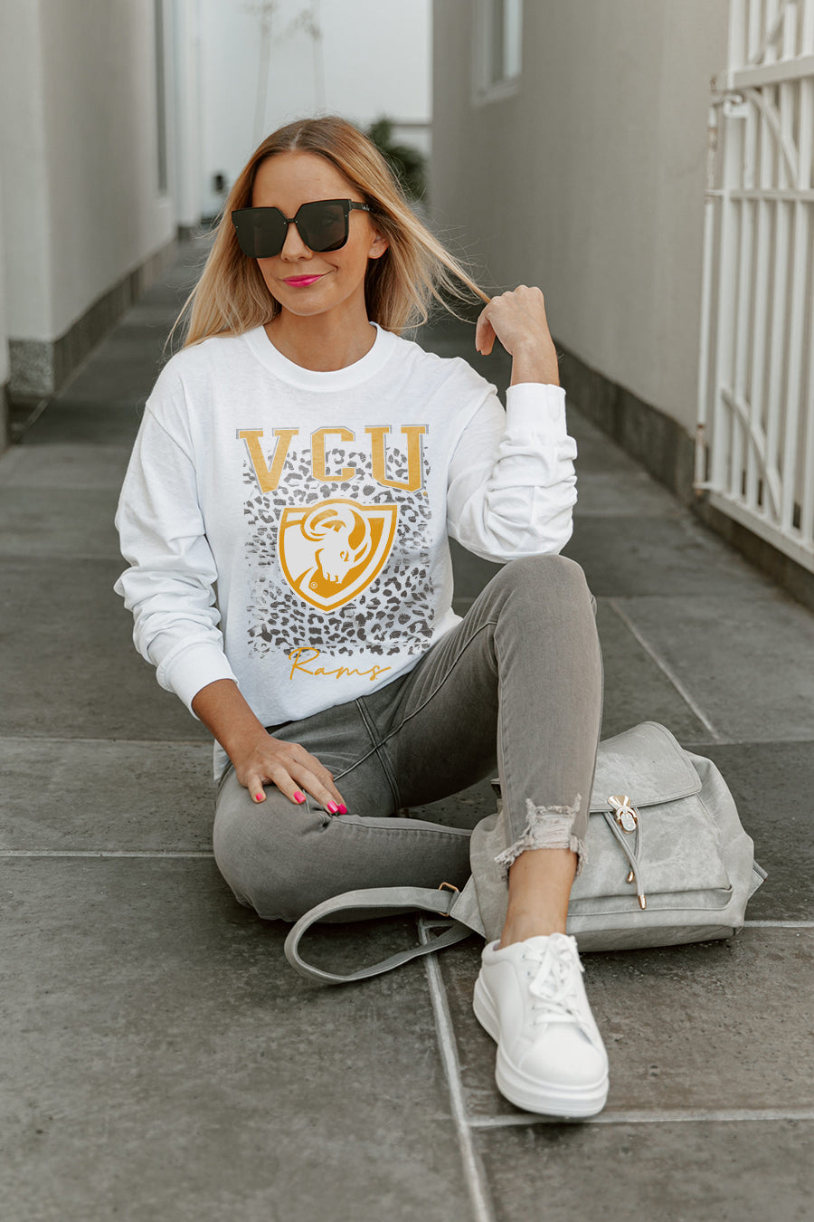 VIRGINIA COMMONWEALTH RAMS WILD GAME BOYFRIEND FIT LONG SLEEVE TEE