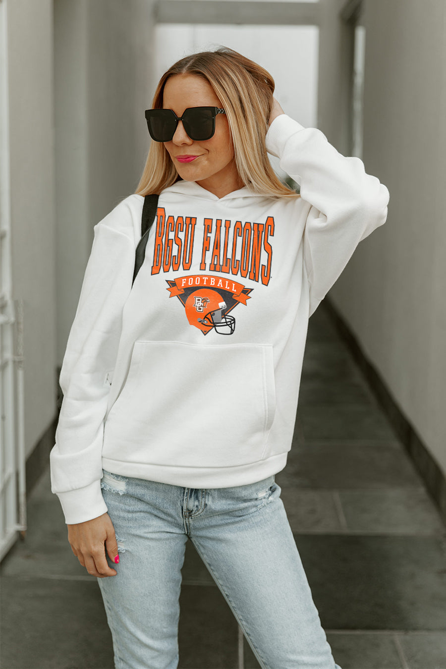 BOWLING GREEN FALCONS GOOD CATCH PREMIUM FLEECE HOODED PULLOVER