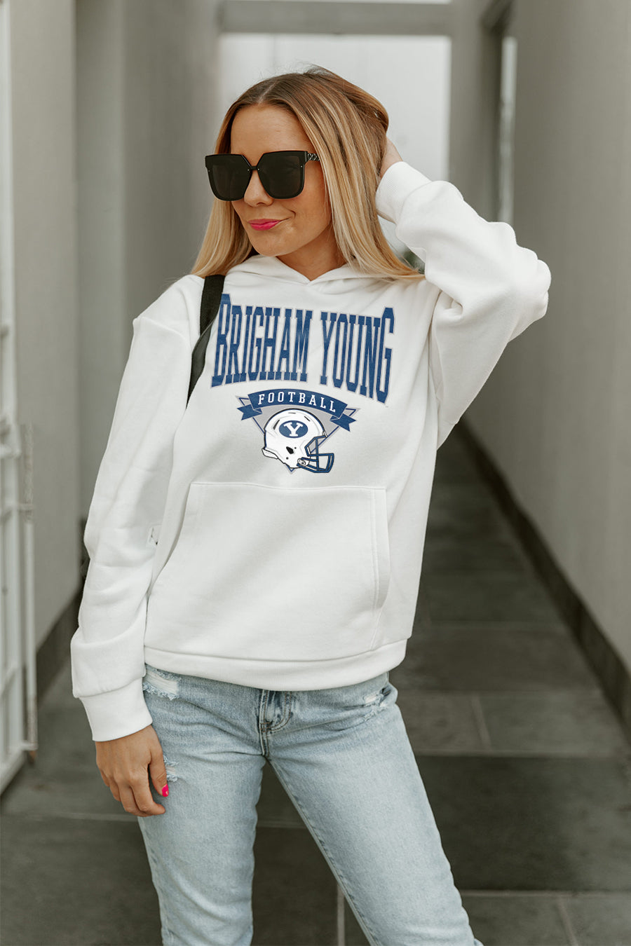 BYU COUGARS GOOD CATCH PREMIUM FLEECE HOODED PULLOVER