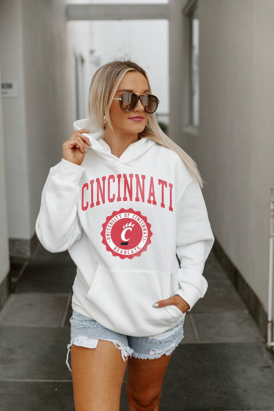 CINCINNATI BEARCATS SEAL OF APPROVAL PREMIUM FLEECE HOODED PULLOVER