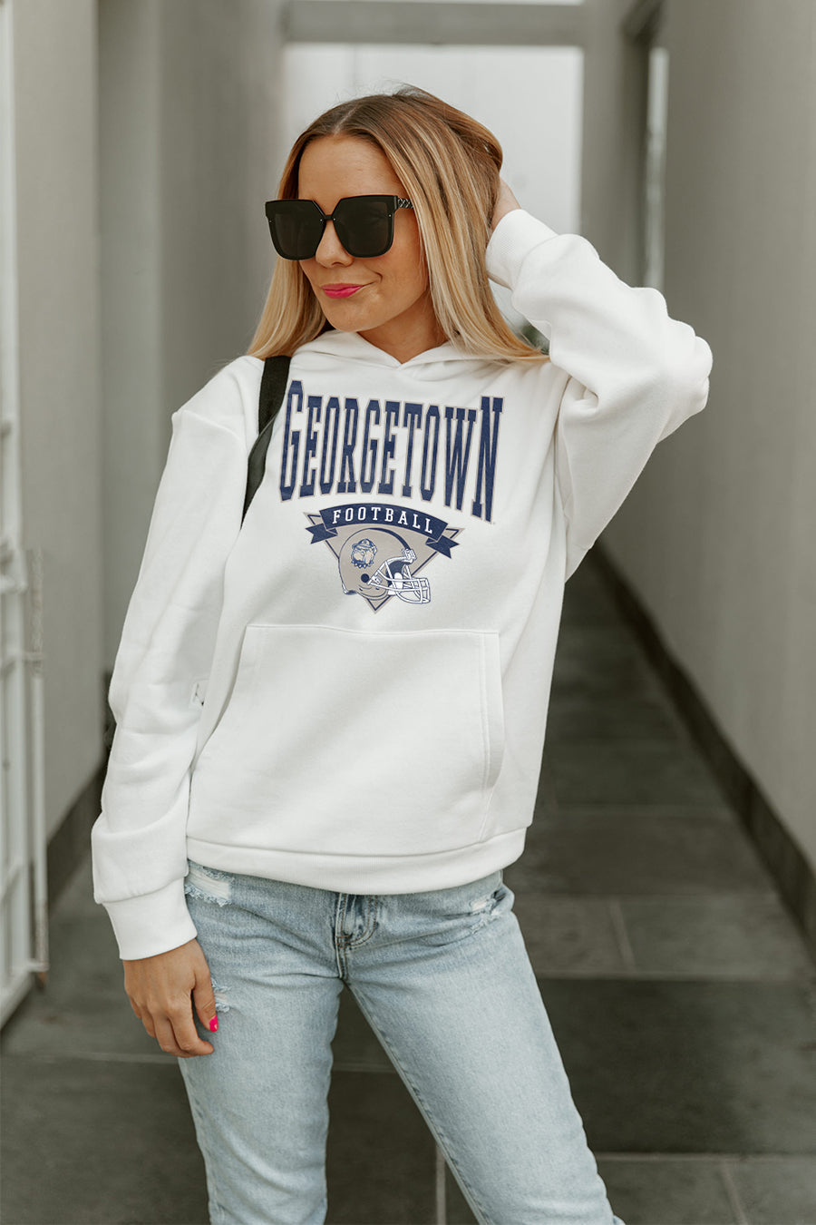 GEORGETOWN HOYAS GOOD CATCH PREMIUM FLEECE HOODED PULLOVER