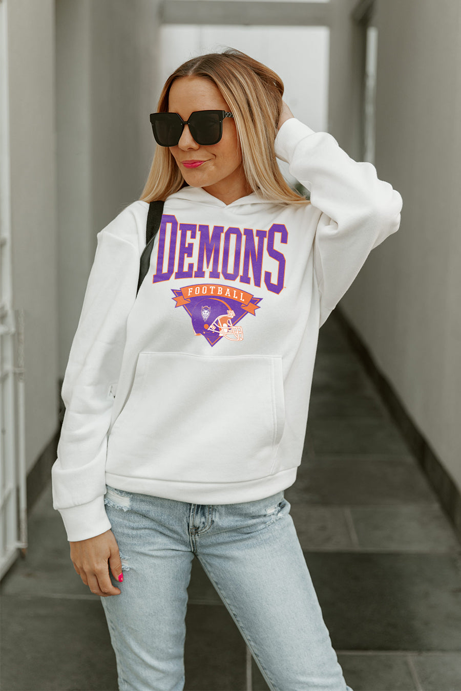 NORTHWESTERN STATE DEMONS GOOD CATCH PREMIUM FLEECE HOODED PULLOVER