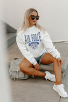 AIR FORCE FALCONS SLOW MOTION PREMIUM FLEECE DROP SHOULDER CREWNECK PULLOVER