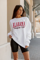 ALABAMA CRIMSON TIDE WORK FOR IT CREW DROP SHOULDER PULLOVER BY MADI PREWETT