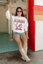 ALABAMA CRIMSON TIDE HAVING A BALL PREMIUM FLEECE DROP SHOULDER CREWNECK PULLOVER BY MADI PREWETT