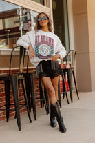 ALABAMA CRIMSON TIDE GO FIGHT WIN PREMIUM FLEECE DROP SHOULDER CREWNECK PULLOVER BY MADI PREWETT