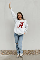 ALABAMA CRIMSON TIDE TAILGATE QUEEN PREMIUM FLEECE DROP SHOULDER CREWNECK PULLOVER BY MADI PREWETT TROUTT