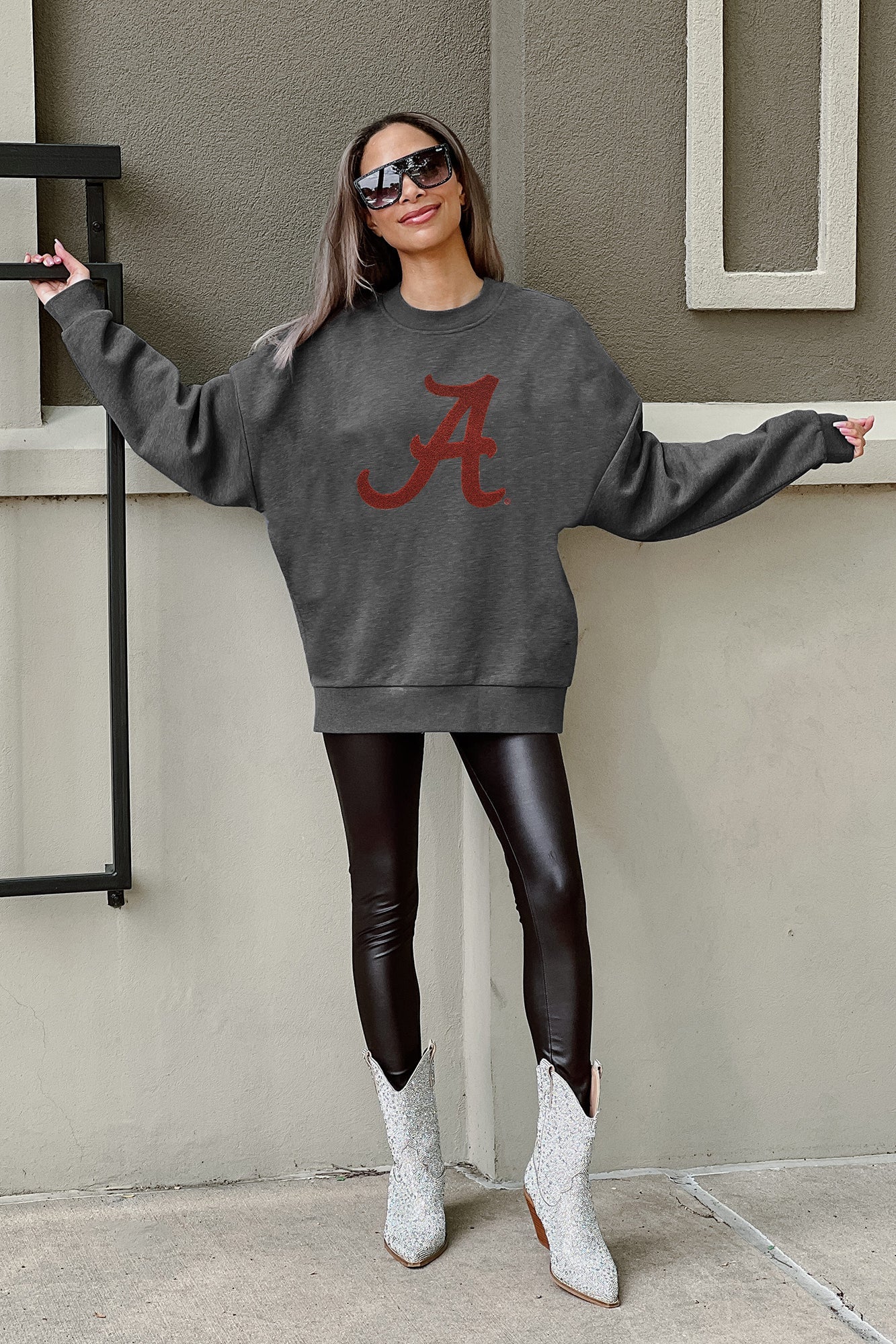 ALABAMA CRIMSON TIDE ON THE REBOUND PREMIUM FLEECE DROP SHOULDER CREWNECK PULLOVER