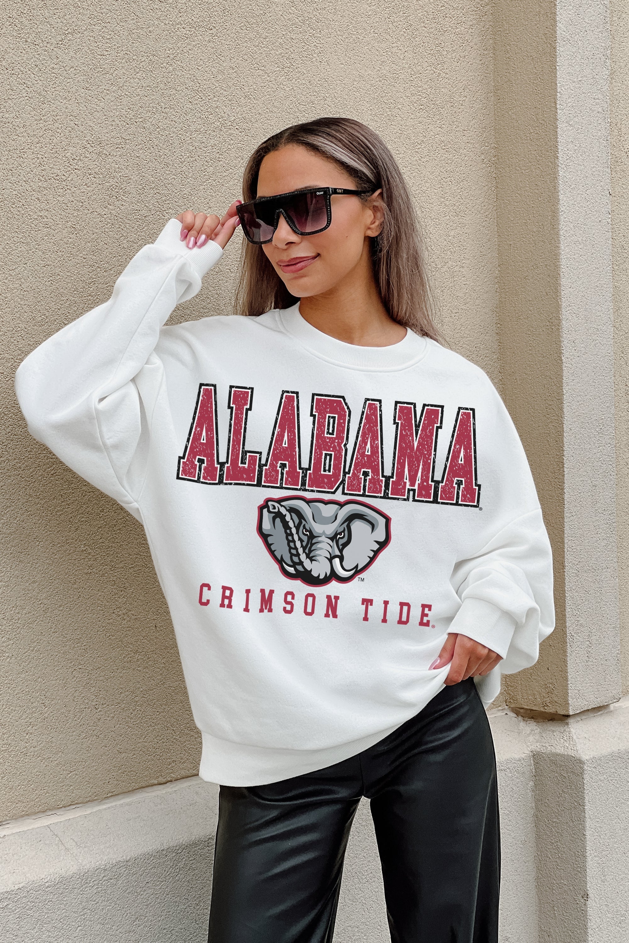 ALABAMA CRIMSON TIDE FREESTYLE PREMIUM FLEECE DROP SHOULDER CREWNECK PULLOVER