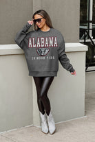 ALABAMA CRIMSON TIDE EASY STREET PREMIUM FLEECE DROP SHOULDER CREWNECK PULLOVER