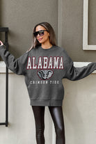 ALABAMA CRIMSON TIDE EASY STREET PREMIUM FLEECE DROP SHOULDER CREWNECK PULLOVER