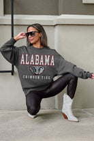 ALABAMA CRIMSON TIDE EASY STREET PREMIUM FLEECE DROP SHOULDER CREWNECK PULLOVER