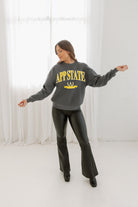 APPALACHIAN STATE MOUNTAINEERS SEAL THE DEAL PREMIUM FLEECE DROP SHOULDER CREWNECK PULLOVER