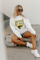 APPALACHIAN STATE MOUNTAINEERS SLOW MOTION PREMIUM FLEECE DROP SHOULDER CREWNECK PULLOVER