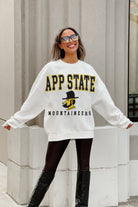 APPALACHIAN STATE MOUNTAINEERS FREESTYLE PREMIUM FLEECE DROP SHOULDER CREWNECK PULLOVER