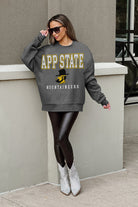 APPALACHIAN STATE MOUNTAINEERS EASY STREET PREMIUM FLEECE DROP SHOULDER CREWNECK PULLOVER