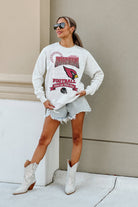 ARIZONA CARDINALS RUN THE SHOW PREMIUM FLEECE DROP SHOULDER CREWNECK PULLOVER