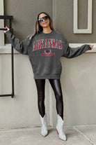 ARKANSAS RAZORBACKS SEAL THE DEAL PREMIUM FLEECE DROP SHOULDER CREWNECK PULLOVER