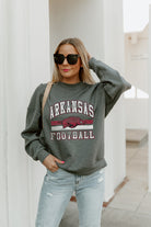 ARKANSAS RAZORBACKS PLAYMAKER PREMIUM FLEECE DROP SHOULDER CREWNECK PULLOVER