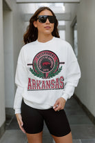 ARKANSAS RAZORBACKS HOT SHOT PREMIUM FLEECE DROP SHOULDER CREWNECK PULLOVER