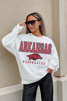 ARKANSAS RAZORBACKS FREESTYLE PREMIUM FLEECE DROP SHOULDER CREWNECK PULLOVER