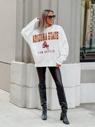 ARIZONA STATE SUN DEVILS FREESTYLE PREMIUM FLEECE DROP SHOULDER CREWNECK PULLOVER