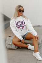 ARIZONA WILDCATS SLOW MOTION PREMIUM FLEECE DROP SHOULDER CREWNECK PULLOVER