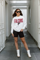 ATLANTA FALCONS JUST GO WITH IT PREMIUM FLEECE DROP SHOULDER CREWNECK PULLOVER