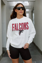 ATLANTA FALCONS JUST GO WITH IT PREMIUM FLEECE DROP SHOULDER CREWNECK PULLOVER