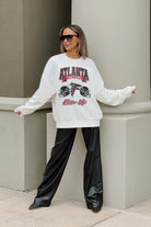 ATLANTA FALCONS PASSING TIME PREMIUM FLEECE DROP SHOULDER CREWNECK PULLOVER