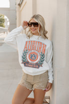 AUBURN TIGERS TIME TO TAILGATE PREMIUM FLEECE DROP SHOULDER CREWNECK PULLOVER BY MADI PREWETT