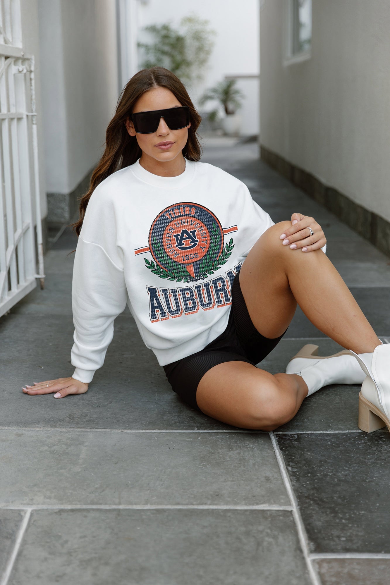 AUBURN TIGERS HOT SHOT PREMIUM FLEECE DROP SHOULDER CREWNECK PULLOVER