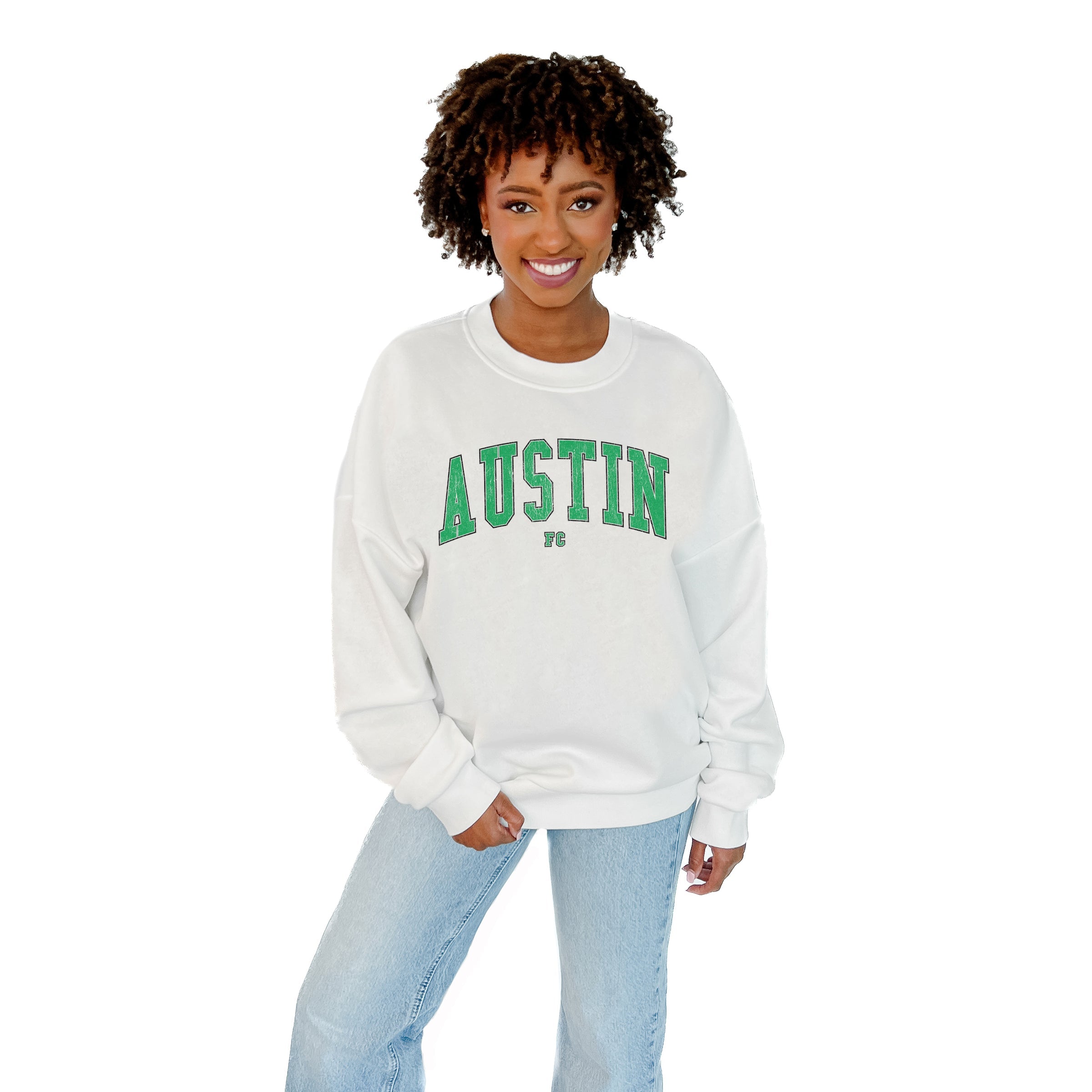 AUSTIN FC EXTRA PASS PREMIUM FLEECE DROP SHOULDER CREWNECK PULLOVER