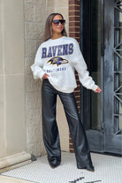 BALTIMORE RAVENS SUNDAY DRIVES PREMIUM FLEECE DROP SHOULDER CREWNECK PULLOVER