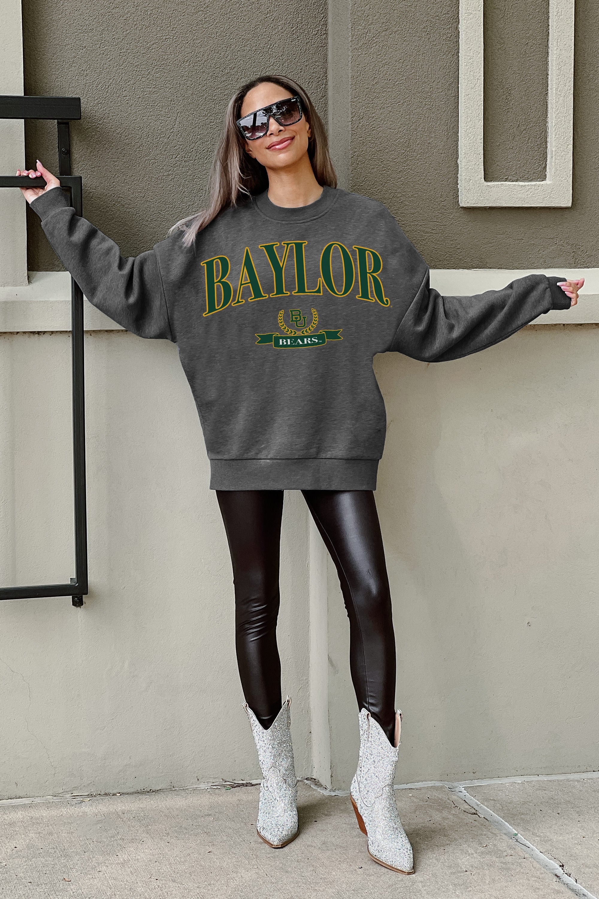 BAYLOR BEARS SEAL THE DEAL PREMIUM FLEECE DROP SHOULDER CREWNECK PULLOVER