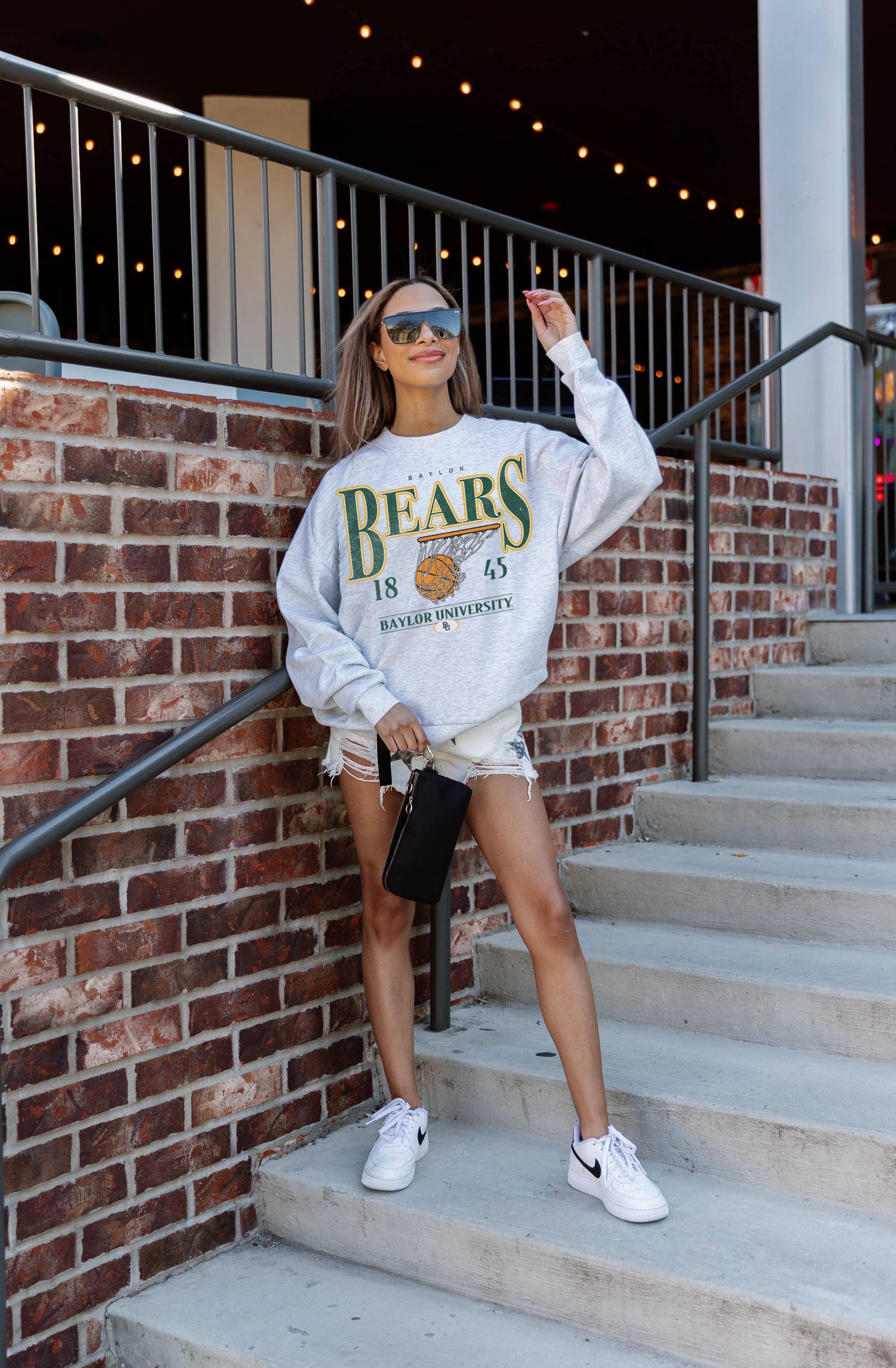 BAYLOR BEARS HAVE A BALL PREMIUM FLEECE DROP SHOULDER CREWNECK PULLOVER