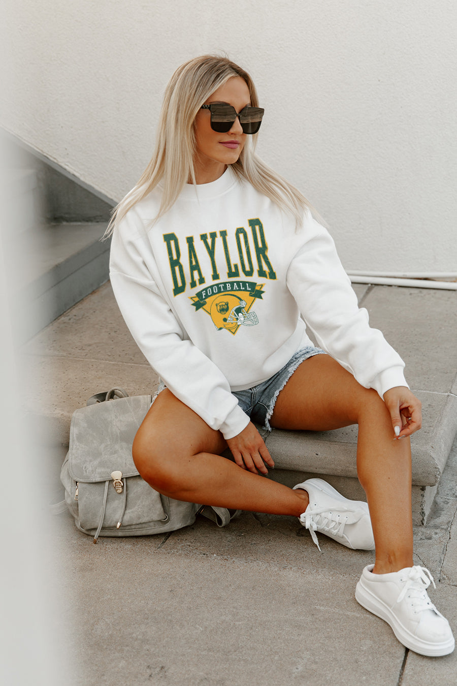 BAYLOR BEARS SLOW MOTION PREMIUM FLEECE DROP SHOULDER CREWNECK PULLOVER