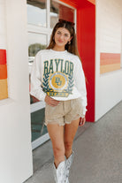 BAYLOR BEARS TIME TO TAILGATE PREMIUM FLEECE DROP SHOULDER CREWNECK PULLOVER BY MADI PREWETT