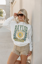 BAYLOR BEARS TIME TO TAILGATE PREMIUM FLEECE DROP SHOULDER CREWNECK PULLOVER BY MADI PREWETT