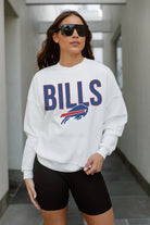 BUFFALO BILLS JUST GO WITH IT PREMIUM FLEECE DROP SHOULDER CREWNECK PULLOVER