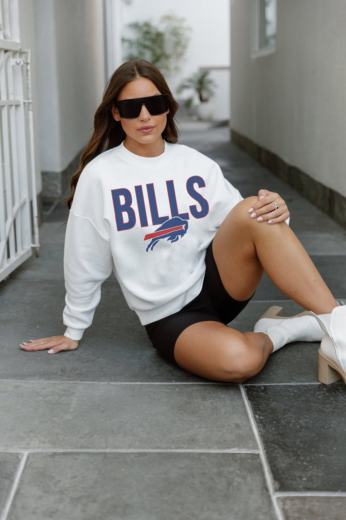 GC x NFL Buffalo Bills Just Go with It Premium Fleece Drop Shoulder Crewneck Pullover XL / White