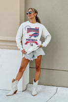 BUFFALO BILLS RUN THE SHOW PREMIUM FLEECE DROP SHOULDER CREWNECK PULLOVER