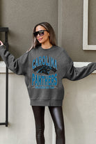 CAROLINA PANTHERS LONG WEEKEND PREMIUM FLEECE DROP SHOULDER CREWNECK PULLOVER